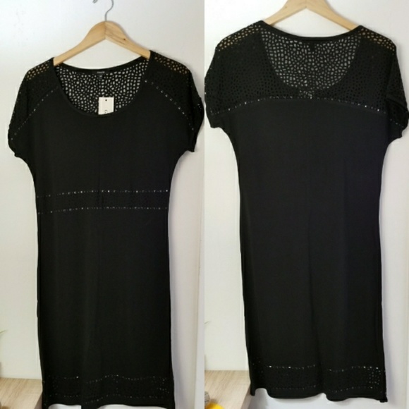 Grayse Black Laser Cut Detail Dress - Picture 4 of 8